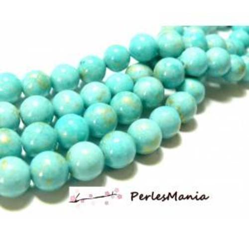 1 fil d'environ 48 perles jade mashan bleu ciel mordoré 8mm h23201h