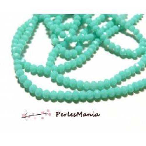 1 fil d'environ 149 perles rondelles verre facettée bleu vert 4 par 3mm i033 couleur 17
