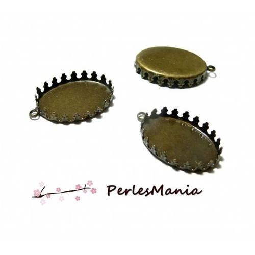 170424114802b25 pax 20 supports pendentif ovale griffe attache ronde 18 par 25mm metal couleur bronze