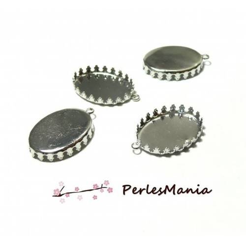 170424114802pp13 pax 20 supports pendentif ovale griffe attache ronde 13 par 18mm metal couleur argent platine