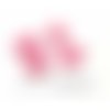 4 sequins médaillons style émaillés biface ovale rose flashy 14mm ref 8