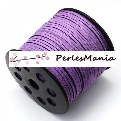 10m de cordon en suédine violet 3mm aspect daim ref1068 qualité