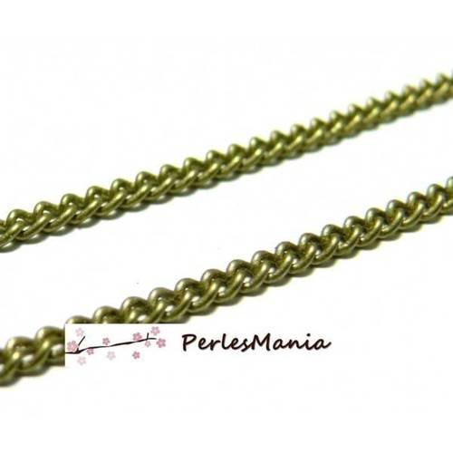 Pchcs109b pax 4m chaine maille gourmette metal couleur bronze 1.5mm qualité laiton