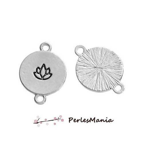 S1183110 pax 5 pendentifs connecteurs fleurs de lotus couleur argent antique