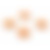 4 sequins médaillons style émaillés biface etoile orange 13mm ref 10