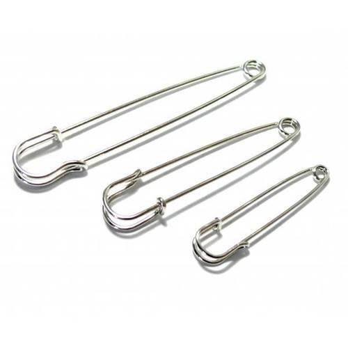 S1100055 1 lot de 3 broches épingles metal couleur argent platine