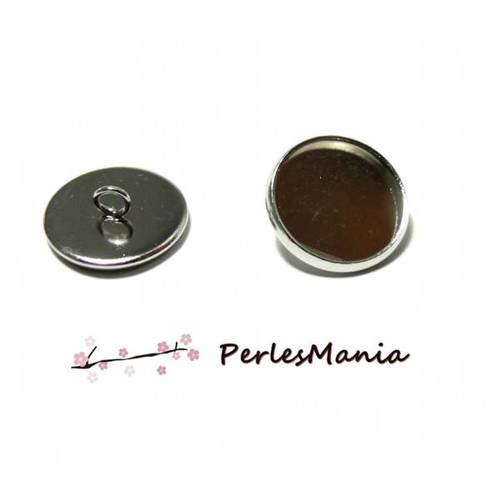 Bn1122938pp pax 10 supports de boutons à coudre 16mm couleur argent platine qualité laiton