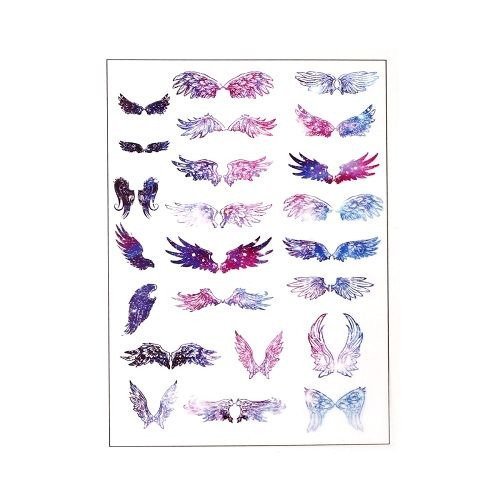 Ps110109178 pax de 1 planche imprimées ailes colorés pour bijoux résine