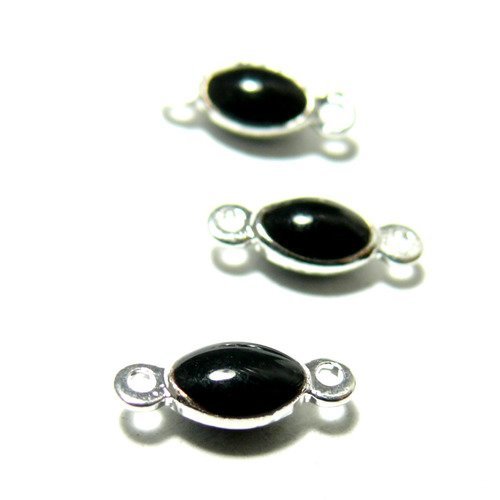 150717092923 pax 10 pendentifs connecteur ovale 11 par 4mm resine style emaille noir couleur no1 qualité laiton