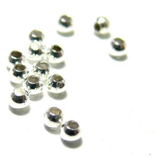 Ps110116677 pax 150 perles intercalaires billes 2mmcouleur argent vif qualité cuivre