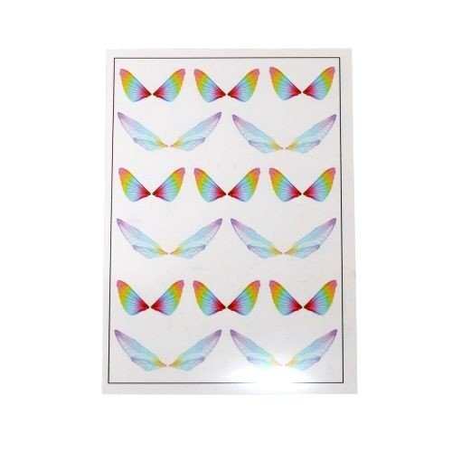 Ps110109173 pax de 1 planche imprimées d'ailes de papillons pour bijoux résine multicolores