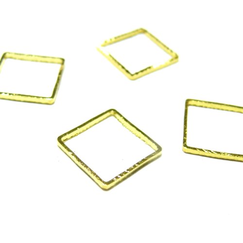 Ps1179956 pax 25 pendentifs connecteurs carré 12mm doré qualité cuivre