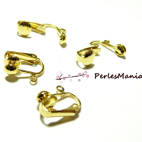 P141 pax 10 supports de boucles d'oreille clips couleur dore avec attache
