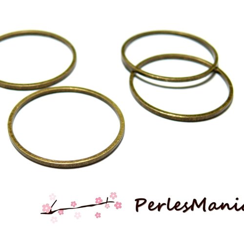 H1118716 pax 50 pendentifs  anneaux connecteur fermé rond 16mm couleur bronze