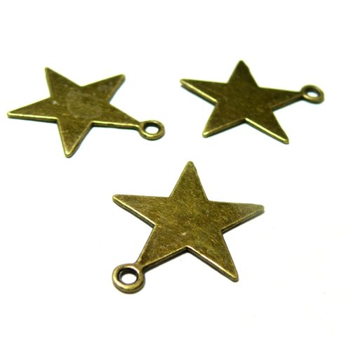 Ps1127638 pax 25 pendentifs breloque etoiles metal couleur bronze
