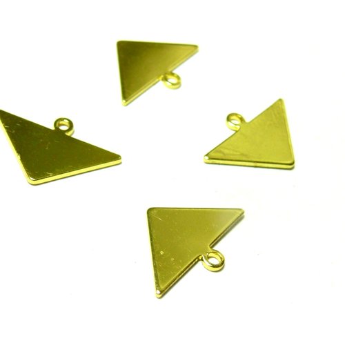 170929160454  pax 10 pendentifs triangle  qualité laiton couleur doré