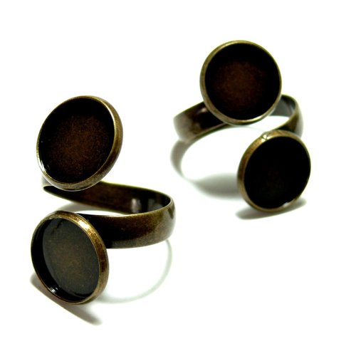 170420140753 pax 5 supports  bague 12mm double cabochons metal couleur bronze