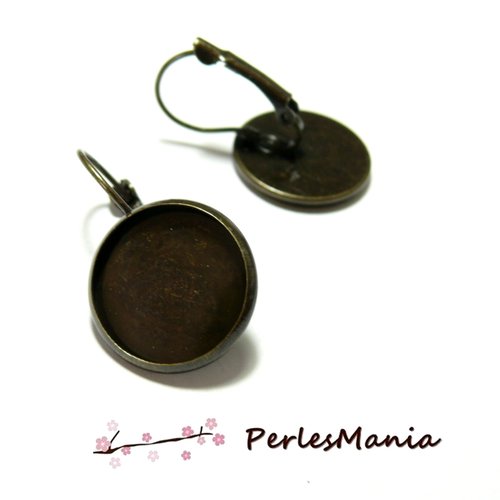 Bn115907 pax 10 pièces boucle d'oreille dormeuse qualité 16mm metal couleur bronze