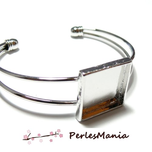 Bn1124010 pax 1 bracelet carré double qualité extra 20mm couleur argent platine qualité laiton