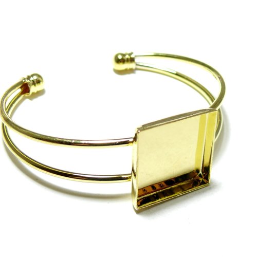 Bn1126163 lot de 1 support de bracelet carre 20mm couleur doré qualité laiton