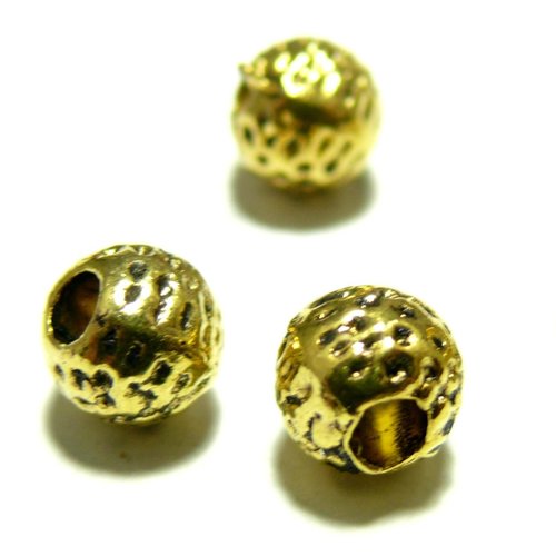 Lot de 25 perles intercalaires p611 doré style martelées