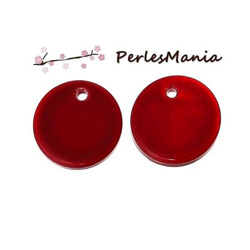 Hq014a003 pax 30 perles pendentis nacres pastilles environ 13mm rouge