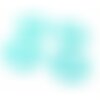 Ac119915 lot de 4 estampes rondes étoile perforée 18mm couleur bleu turquoise