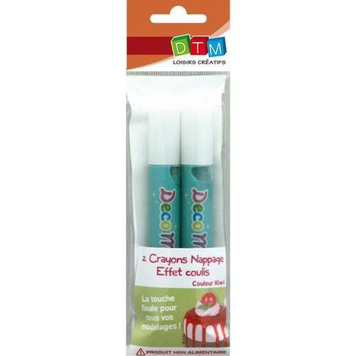 Lot 2 crayons nappage effet faux coulis coulis , effet glacage vert 622203