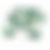 S110112639 pax 10 breloque pendentifs corail 18mm résine style emaille vert sur base dorée