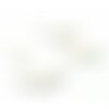 4 sequins médaillons style émaillés biface losange blanc 18mm ref 7 sur une base en métal argent