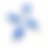 4 sequins médaillons style émaillés biface losange bleu 18mm ref 7 sur une base en métal argent