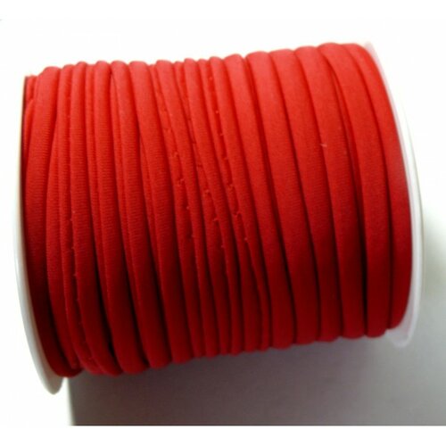 H11302 lot de 2 mètres élastique 5 par 3 mm rouge pour création collier, headband...