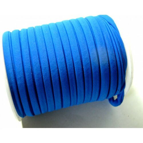 H11318 lot de 2 mètres élastique 5 par 3 mm bleu pour création collier, headband...