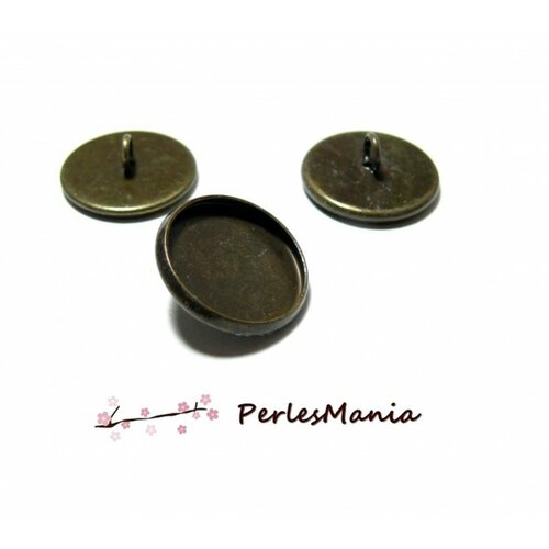 Bn1122938br pax 10 supports de boutons à coudre 16mm couleur bronze qualité laiton