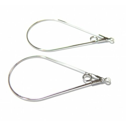 Bn1133878pp pax 10 pendentifs connecteurs goutte 45mm argent platine