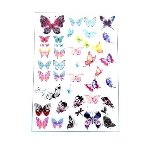 Ps110105884 pax de 1 planche imprimées papillons pour bijoux résine