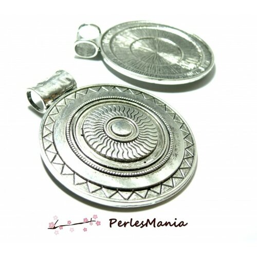 Ps11107234 pax 1 pendentif ethnique boho chic viking 77mm couleur argent antique