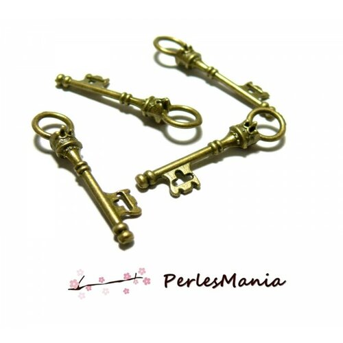 Ps112699 pax 25 pendentif, breloque clé clefs couronne metal couleur bronze