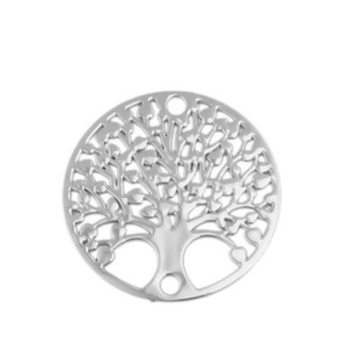 S110204881 pax 10 estampes pendentif connecteur filigrane medaillon arbre à coeur argent platine de 20mm