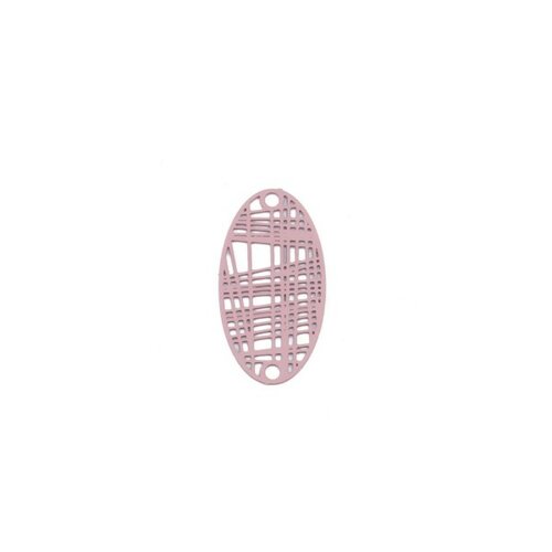S110204890 pax 10 estampes pendentif connecteur filigrane ovale futuriste rose de 24mm