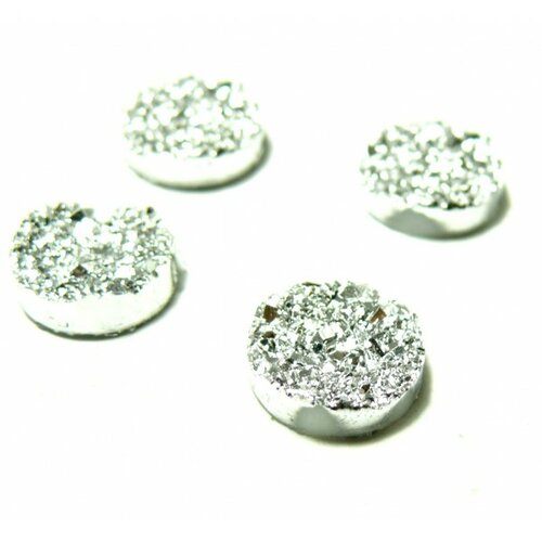 Ps1142574 pax 25 cabochons plat druzy, drusy ronds 12mm