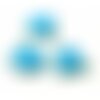 S110140775 pax 10 sequins médaillons émaillés eventail 13 par 12mm bleu turquoise