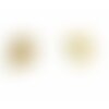 S110131459 pax 4 supports boucle d'oreille puce ronde 3d avec perles metal couleur doré avec attache et embouts