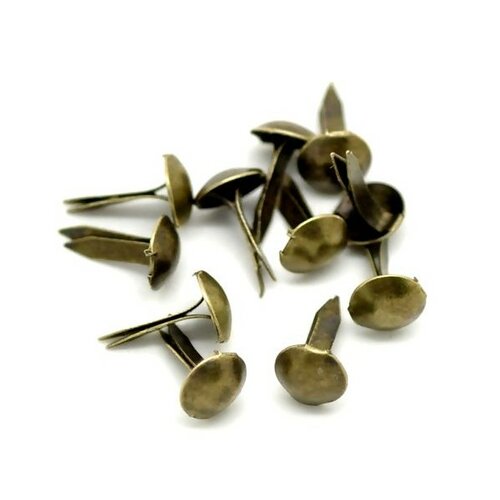 Ps1118362 pax 100 attaches parisiennes ou brads 5mm rond metal couleur bronze