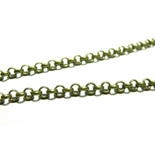 151102150351 pax 10 mètres chaine maille rollo 2mm metal couleur bronze