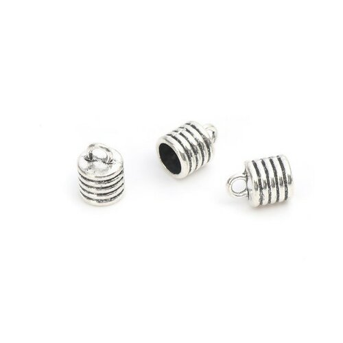 Ps11020760 pax de 25 coupelles caps style ressort métal couleur argent antique