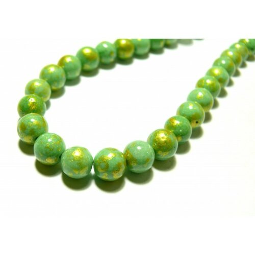 1 fil d'environ 90 perles jade mashan vert anis mordoré 4mm h23201i
