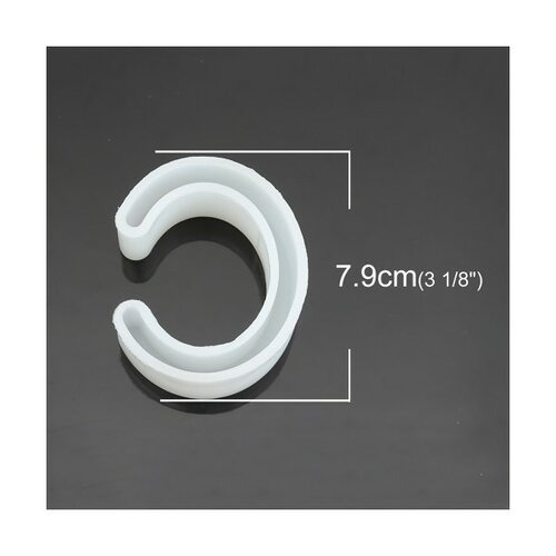 Ps11202995 lot de 1 moule en silicone pour création de bracelet manchette 3.2cm en pate molymere et inclusion resine epoxy, uv