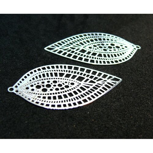 Ae115742 lot de 4 estampes pendentif filigrane marquise 24 par 45mm argent vif