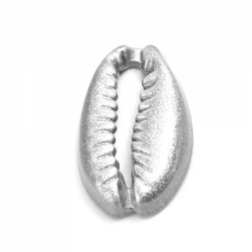 Ps110208252 pax 5 pendentifs breloque coquillage cauri argent paillette style emaille résine sur metal